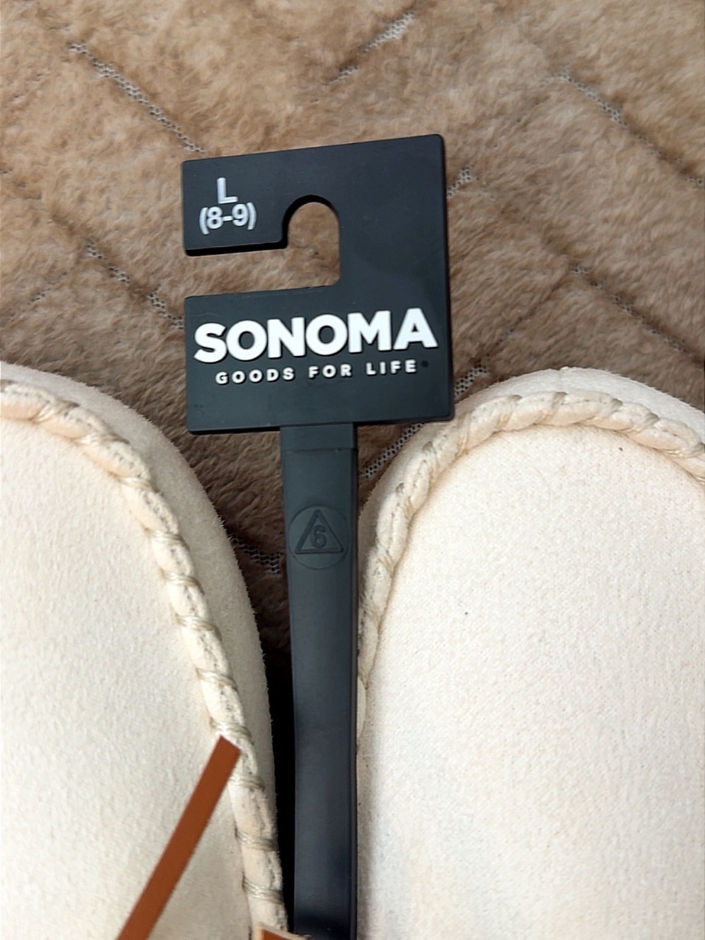 Sonoma Cream Faux-Shearling Moccasin Slippers with Brown bows - Picture 3 of 9